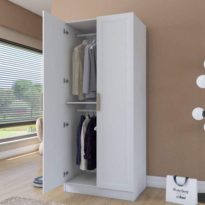 Hanah Home Armario Blanco con Estanterías Hanah Home Armario Blanco con Estanterías